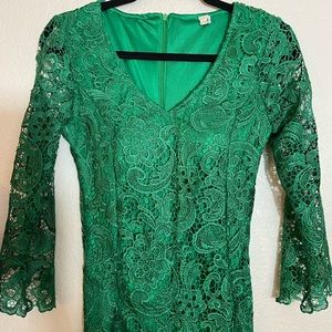 Gorgeous Vintage Lace Emerald Green Dress Prom